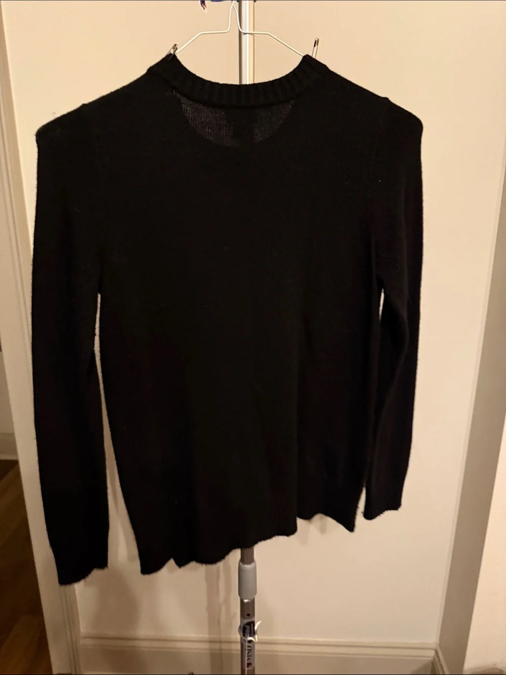 J. Crew Black Crewneck Sweater with Gold Zip Accents